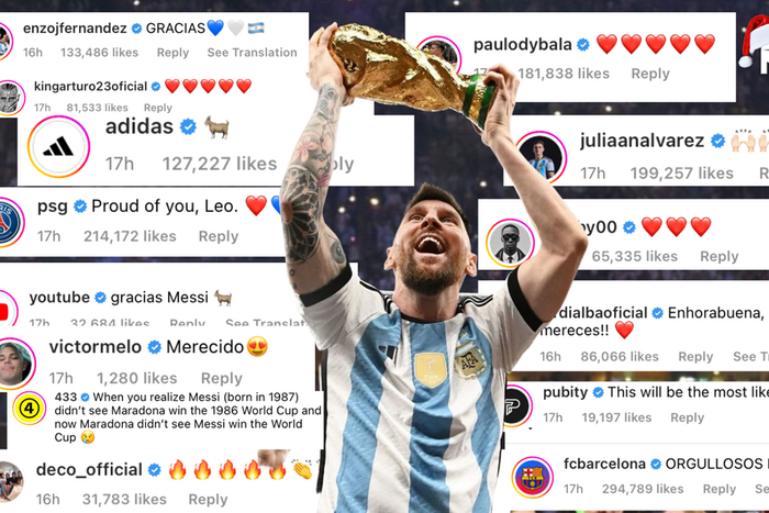 Lionel Messi's World Cup post is the most liked post by a sportsman ever on Instagram