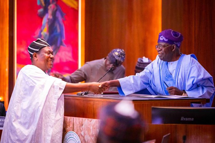Bola Tinubu and George Akume [Premium Times Nigeria]