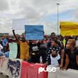 #EndSARS protesters at the Lekki Toll Gate, Lagos