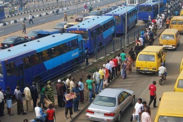 BRT buses at a terminal  in Lagos