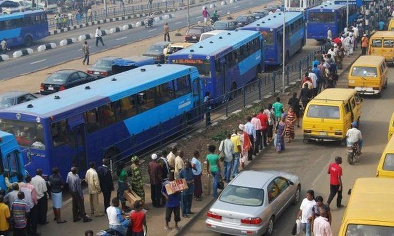 BRT buses at a terminal  in Lagos