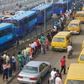 BRT buses at a terminal  in Lagos