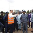 The Managing Director, Julius Berger, Dr Lars Ritcher (left), and the FCT Minister Mr Nyesom Wike (middle), during the minister’s tour of projects on Saturday in Abuja. [NAN]