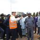 The Managing Director, Julius Berger, Dr Lars Ritcher (left), and the FCT Minister Mr Nyesom Wike (middle), during the minister’s tour of projects on Saturday in Abuja. [NAN]