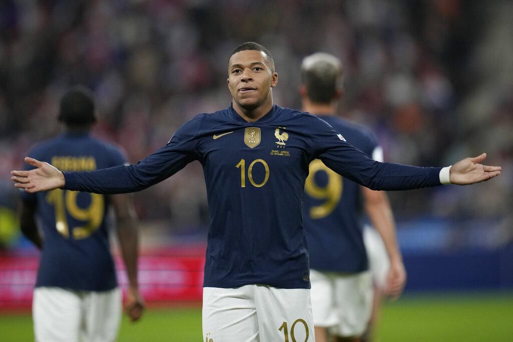 Mbappe scored France's third goal in their win over Australia
