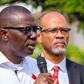 Lagos State Governor, Babajide Sanwo-Olu and the state Commissioner for Health, Akin Abayomi. (BBC)