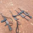 The four AK-47 rifles recovered by troops of 1 Division Nigerian Army on Friday in Kaduna.