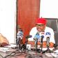 Hon. Minister of Innovation, Science and Technology, Chief Uche Geoffrey Nnaji (right) and the Permanent Secretary, Federal Ministry of Innovation Science and Technology Mr. James Sule (left) during the Press Briefing in Abuja. [Twitter:@FmstNg]