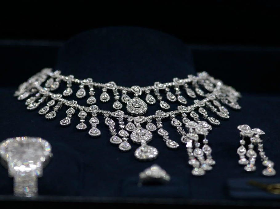 Jewelry gifted to former Brazilian President Jair Bolsonaro and former first lady Michelle Bolsonaro by the Saudi government and seized by customs officials.MIGUEL SCHINCARIOL/AFP via Getty Images