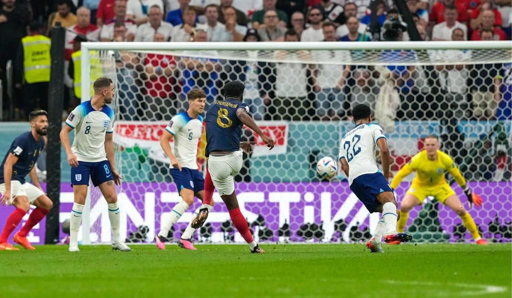 Aurelien Tchouameni gives France the lead against England