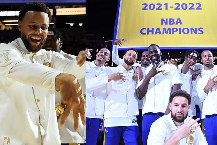 The Golden State Warriors received their title rings and then beat up the Los Angeles Lakers to start the new season.