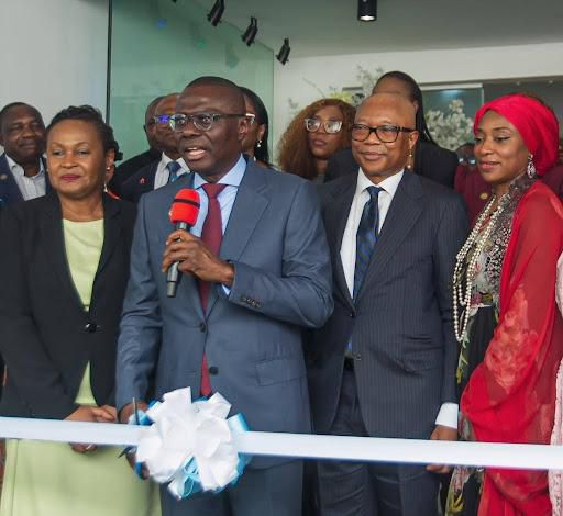 L-R (First Line): Co-Founder and CEO, Iwosan Investments Limited, Fola Laoye; Lagos State Governor, Babajide Sanwo-Olu; Co-Founder and Chairman, Iwosan Investments Limited, Fola Adeola and Founder and Chief Executive, Lotus Capital Limited, Hajara Fola...