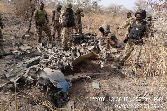 11 months after, troops find wreckage of crashed Alpha Jet in Sambisa Forest. [Facebook:Nigerian Army]
