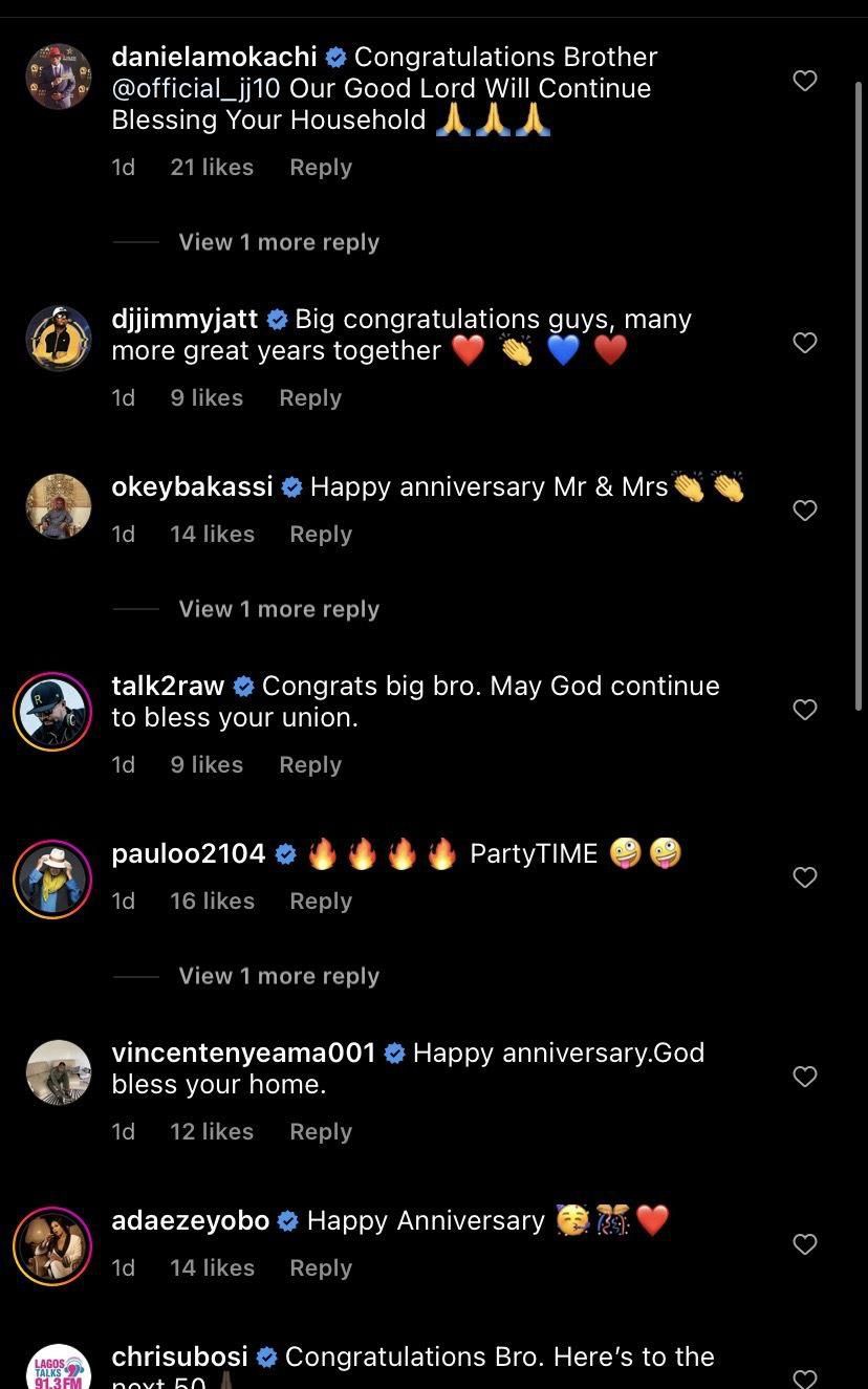 Social Media Reactions to Jay Jay Okocha's 25th year wedding anniversary