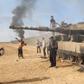 A destroyed Israeli tank in Gaza City on October 7.Hani Alshaer/Anadolu Agency via Getty Images