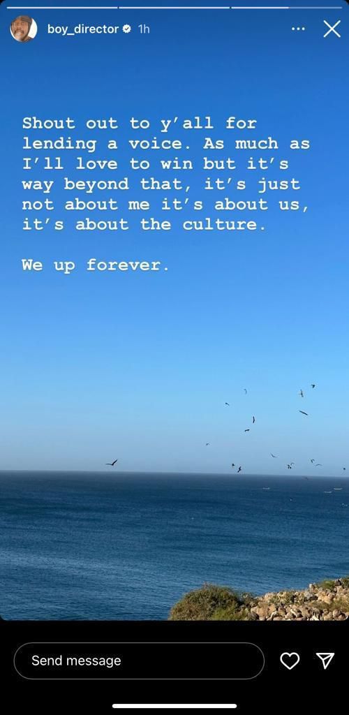 TG Omori's Instagram Story January 23, 2023