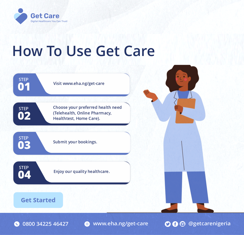 Telemedicine, telehealth, online doctor by Get Care of EHA Clinichealthcare in nigeriadigitalhealthcare,,,,