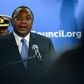 Kenyan President Uhuru Kenyatta speaks at the Atlantic Council in Washington