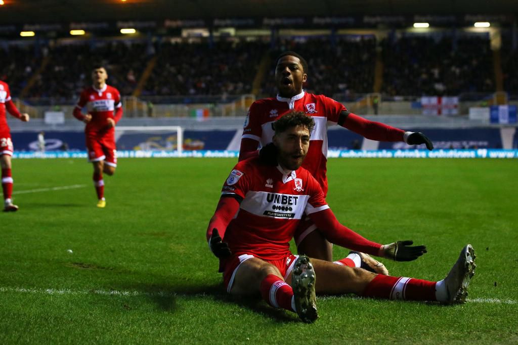 Akpom and two-goal hero, Matt Crooks celebrate.