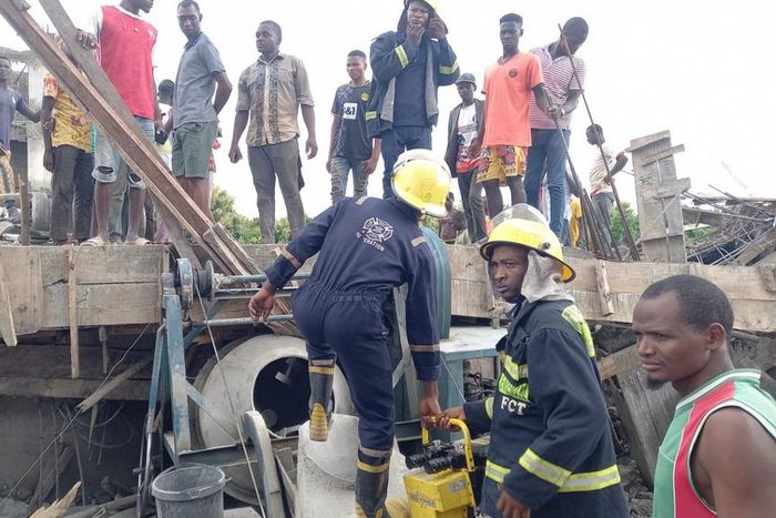 Site of the 4-storey building that collapsed in Abuja. [Punch]