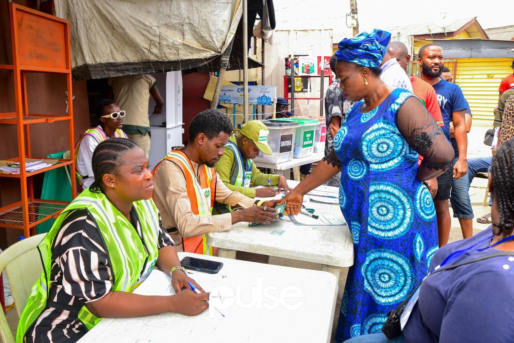 Accreditation of a voter at a polling unit in Lagos State