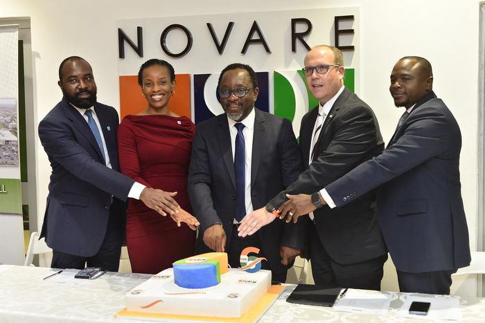 L-R: Head, Real Estate Finance, West Àfrica, Stanbic IBTC Capital, Tola Akinhanmi; Head, Equity Capital Markets Execution, Africa Regions, Stanbic IBTC Capital, Oyinda Akinyemi; Chairman, Novare Fund Managers Nigeria Limited, Prof. Fabian Ajogeru; Chie...