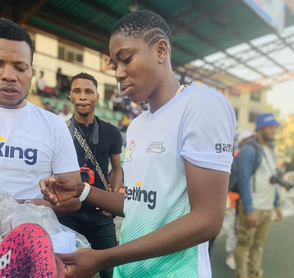 Asisat Oshoala during the Celebrity All-Stars.