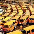 A picture of commercial buses parked indiscriminately in Lagos [NAN]