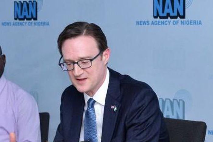 The British High Commissioner to Nigeria, Richard Montgomery in the studios of the News Agency of Nigeria (NAN).