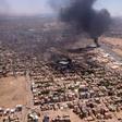 This image taken from AFPTV video footage on April 20, 2023, shows black smoke rising above the Khartoum International Airport amid ongoing fighting in Sudan.AFP via Getty Images