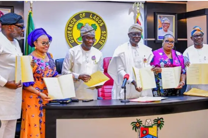 Gov. Babajide Sanwo-Olu of Lagos State after signing the 2024 Appropriation bill into law at the Conference room of Lagos House, Alausa, Ikeja, on Monday, Jan. 15, 2024. [PM News]