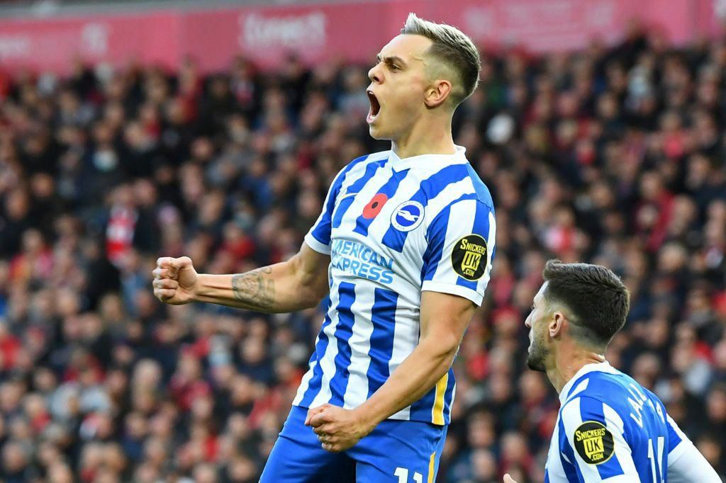 Leandro Trossard salvaged a 2-2 draw for Brighton at Liverpool