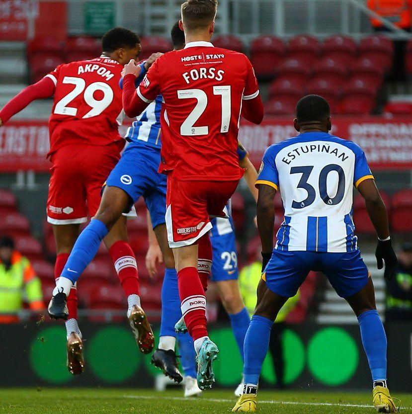 chuba Akpom heads in his 14th goal of the season on Saturday,