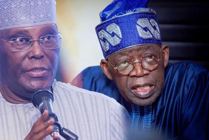 From left: The PDP presidential candidate, Atiku Abubakar and President Bola Tinubu