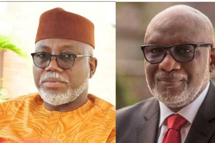 Deputy Governor of Ondo State, Lucky Aiyedatiwa and the State Governor, Rotimi Akeredolu. [Premium Times]