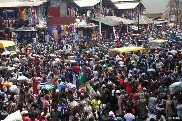 Crowded street in Lagos