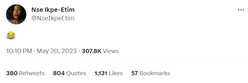 Nse Ikpe-Etim's tweet [Twitter-@NseIkpeEtim]