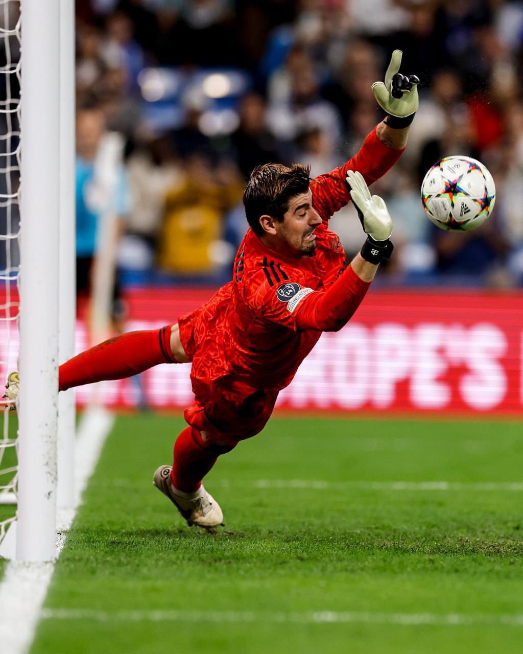 Thibaut Courtois saved a penalty for Real Madrid against Cletic in the first half