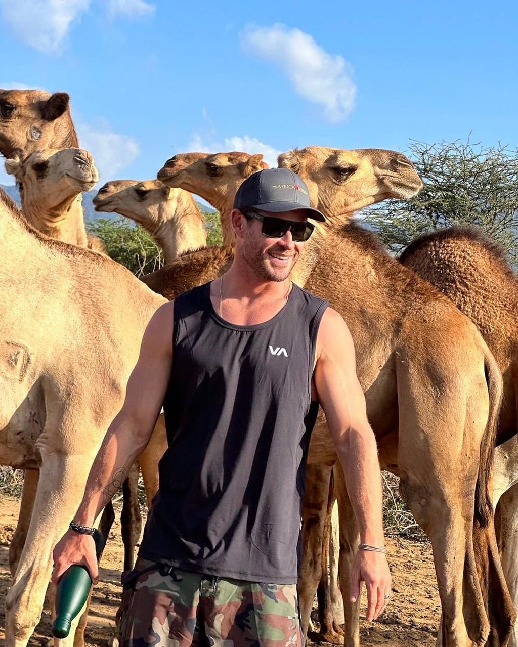 Australian actor Chris Hemsworth in Kenya