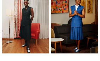 Dahmola and Enioluwa in similar outfits [Instagram]