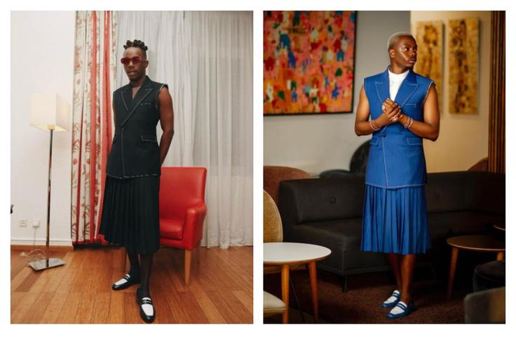 Dahmola and Enioluwa in similar outfits [Instagram]