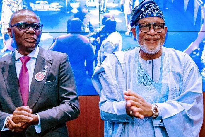 Lagos state governor, Babajide Sanwo-Olu and his Ondo state counterpart, Rotimi Akeredolu