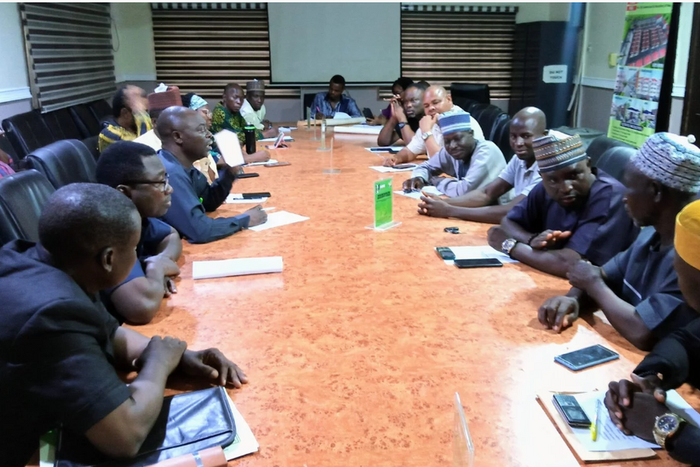 Cross section of participants during a meeting between officials of the Department of Development Control, Federal Capital Territory Administration, and community leaders from Dutsen Garki, Apo District, Abuja, over planned demolition of illegal struct...