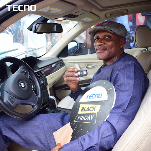 TECNO Black Friday promo ends in grand style as the lucky customer drives home in a BMW car