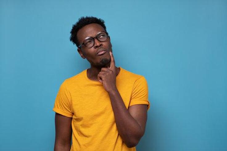 Black man thinking