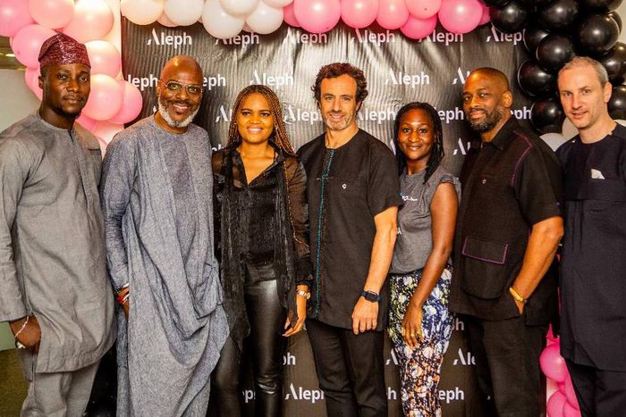 L-R: Michael Owatunde, Regional Marketing Manager; TinTin Imevbore, Managing Director, Nigeria; Yemisi Obitayo, Head of Business Development and Sales; Ignacio Vidaguren,  Global COO, Aleph; Ebun Ikenze, Client Relations Director; Stephen Newton, Manag...