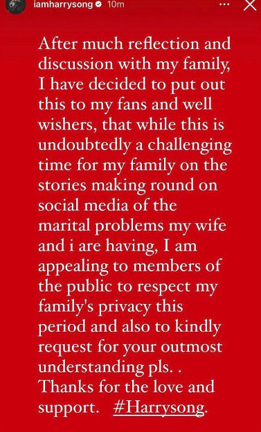 Harrysong's Instagram post [Instagram/iamharrysong]