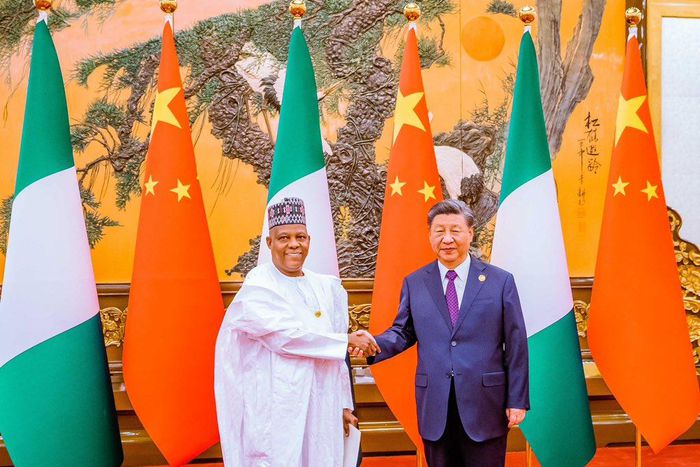 Nigeria's Vice President, Kashim Shettima with Chinese President, Xi Jinping [Presidency]