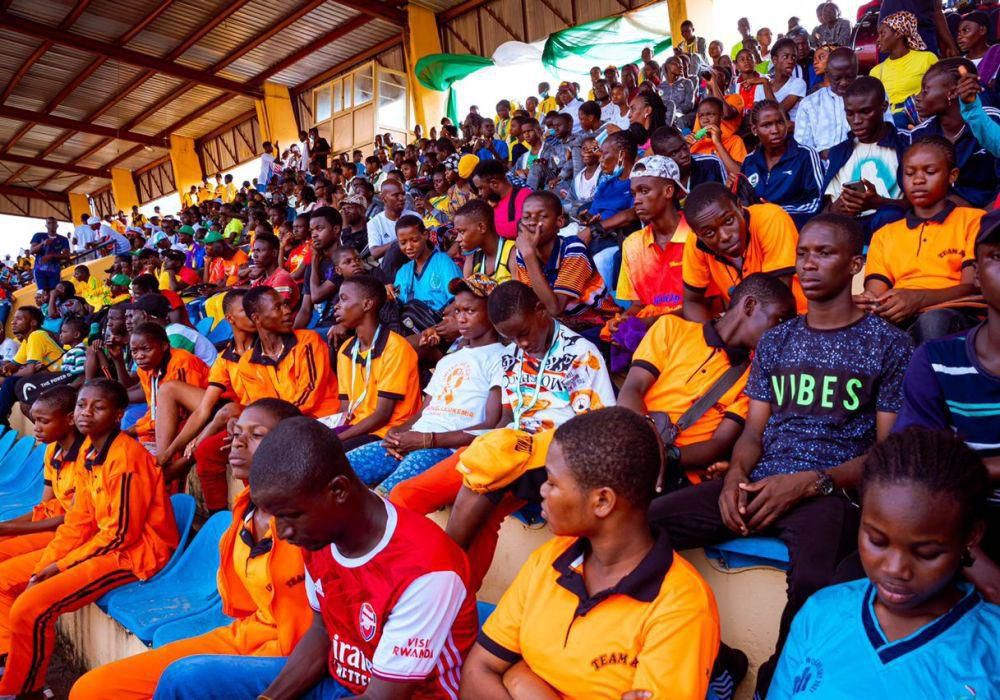 Some of the athletes during the closing ceremony of the 6th National Youth Games