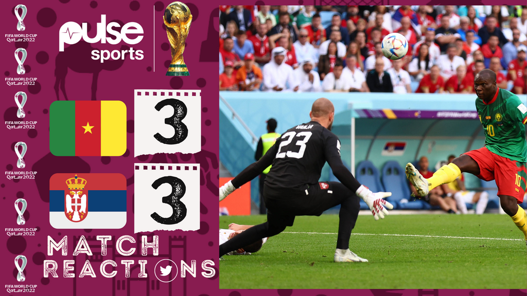 Reactions as Aboubakar inspires Cameroon to a 3-3 draw against Serbia